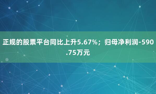 正规的股票平台同比上升5.67%；归母净利润-590.75万元